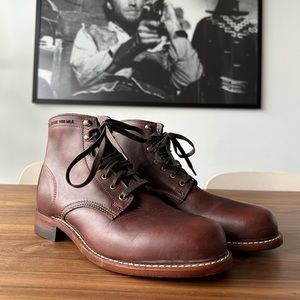 Genuine Leather. Handcrafted in the USA Upper made from rough out leather.
